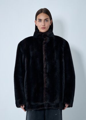 MM6 Maison Margiela Faux Fur Jacket Brown mmm0262001