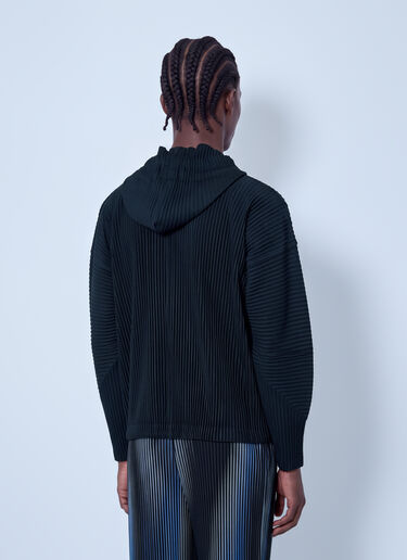 LN-CC® - Homme Plissé Issey Miyake: July Full Zip Hoodie - Black Homme Plissé Issey Miyake July Full Zip Hoodie Black hmp0166008