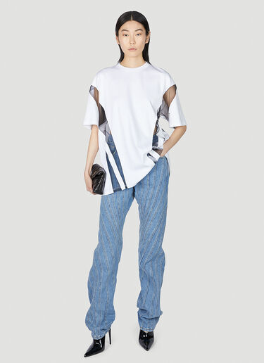 Mugler Structured Panel Jeans Blue mug0351005