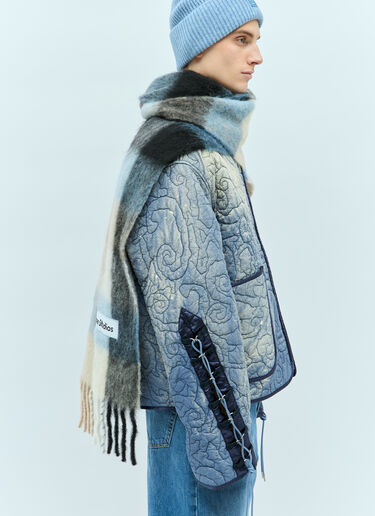Acne Studios 马海毛格纹围巾 蓝色 acn0357003