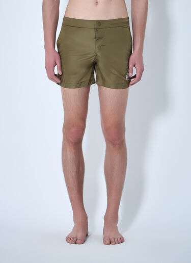 Elastic Waist Swim Shorts Moncler Elastic Waist Swim Shorts Khaki mon0164011