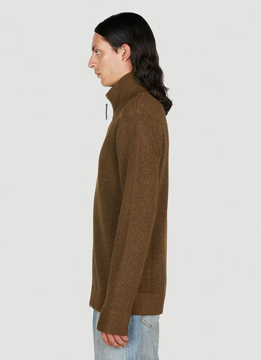 Zip Up Cardigan Maison Margiela Zip Up Cardigan Brown mla0153016