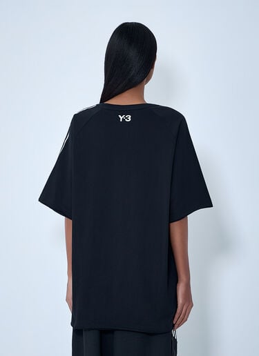 Y-3 Striped Shoulder Cotton T-Shirt Black yyy0364027