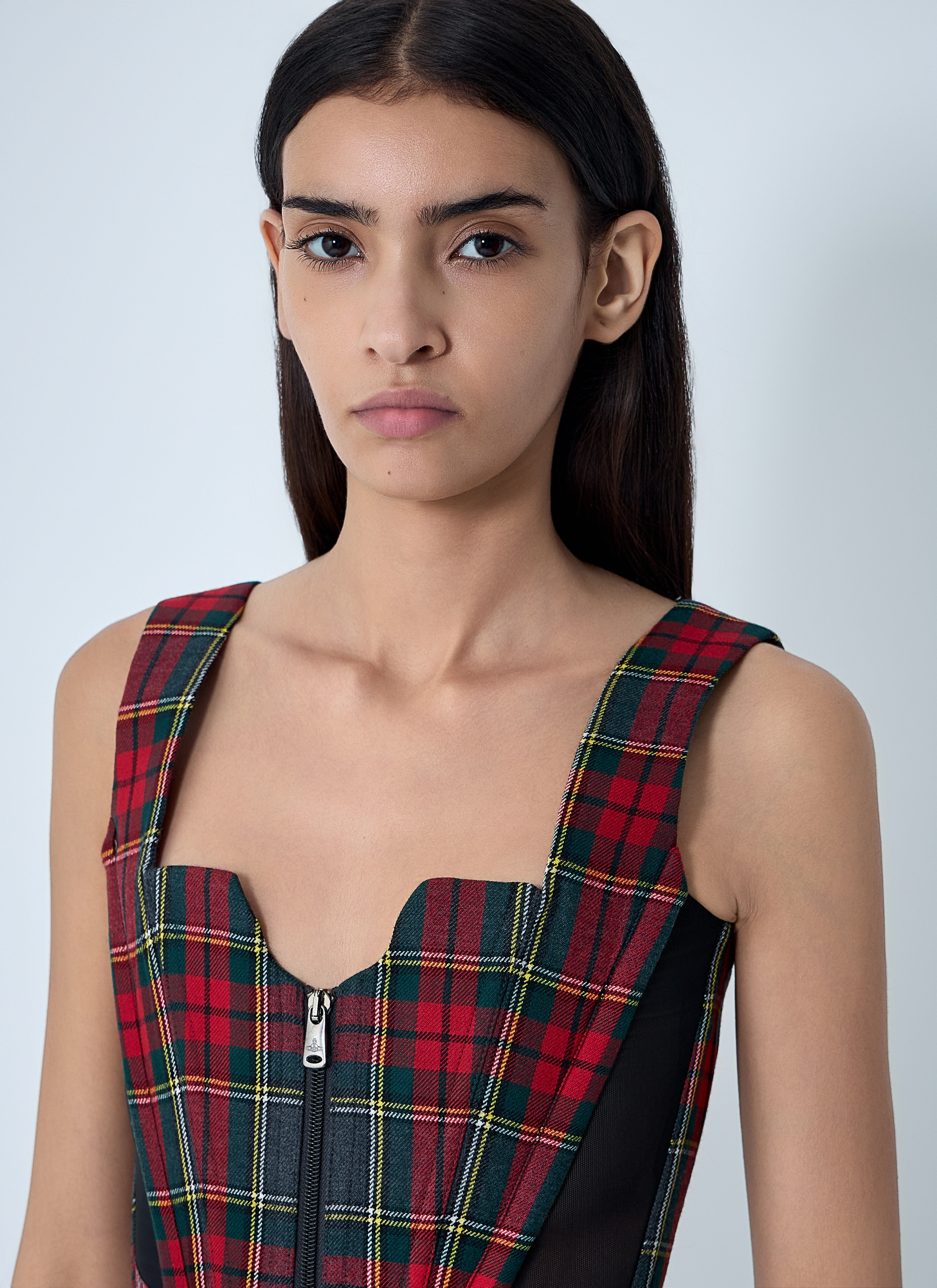 Vivienne Westwood Women's' Juliet Check Corset in Green | LN-CC®