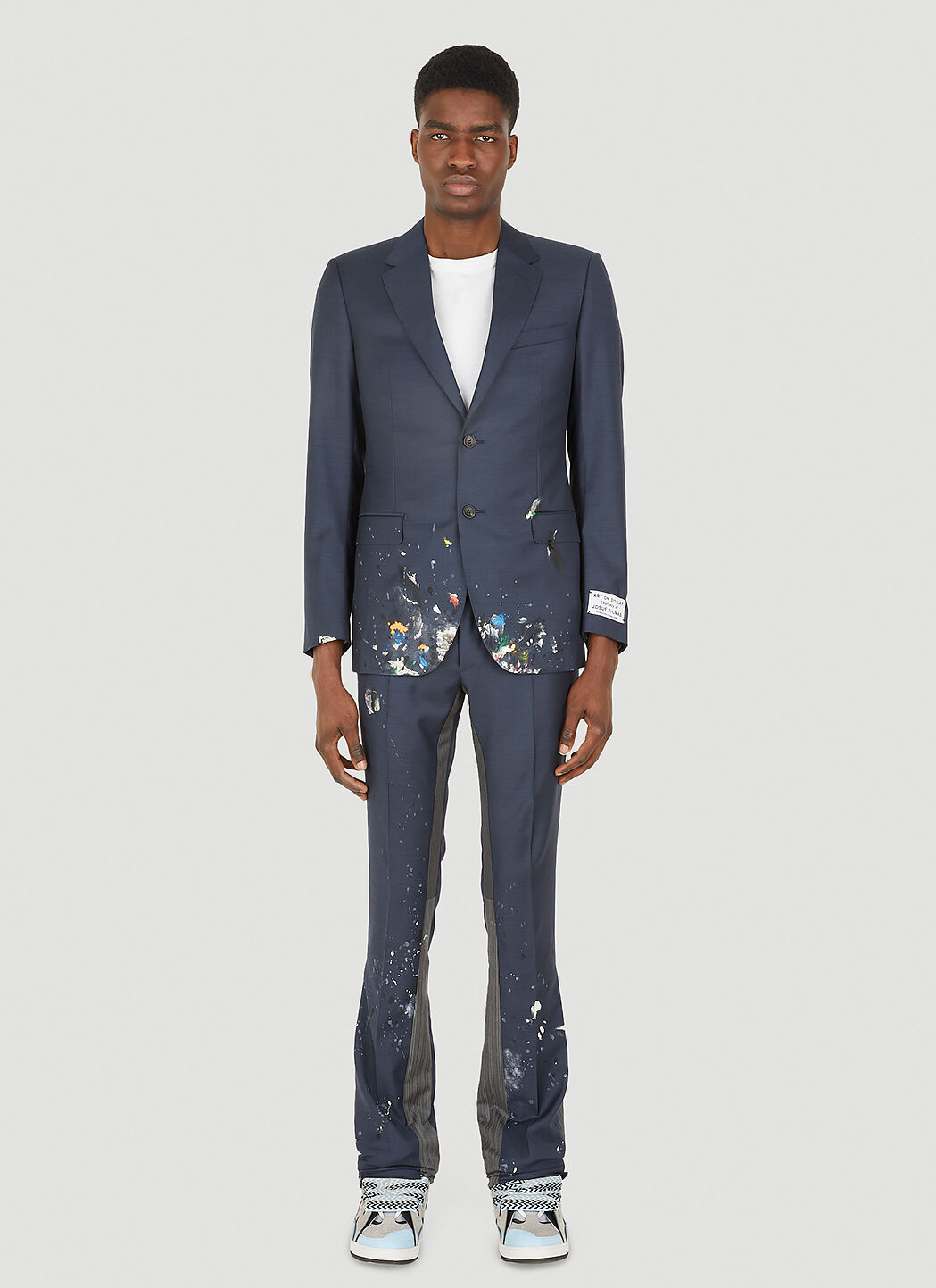Lanvin x Gallery Dept. Men s Paint Splatter Logo Suit in Blue LN CC