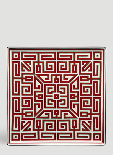 Ginori 1735 Labirinto Vide Poche Squared Plate Red wps0644476