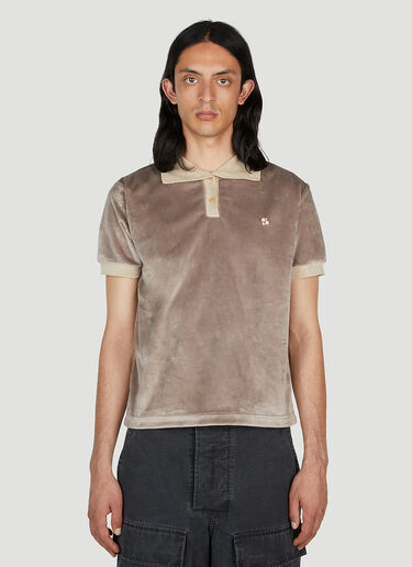 Acne Studios Velvet Polo Shirt Light Brown acn0152021