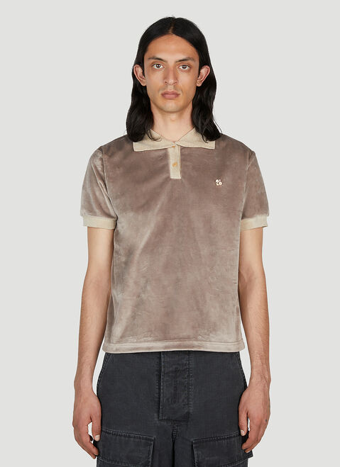 Raf Simons x Fred Perry Velvet Polo Shirt Dark Blue rsf0152007