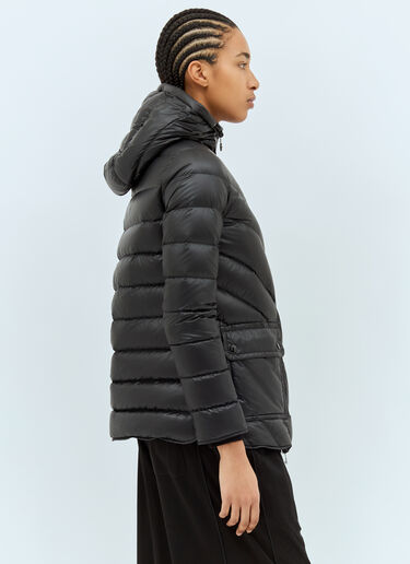 Moncler Argenno Hooded Mid-Length Down Jacket Black mon0259010