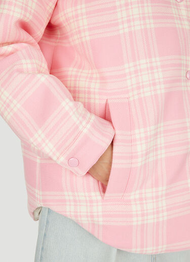 Miu Miu Checked Overshirt Jacket Pink miu0250017