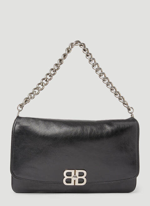 Balenciaga BB Soft Large Flap Shoulder Bag Black bal0254064