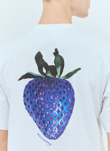 Burberry 草莓图案棉质 T 恤 白色 bur0156004