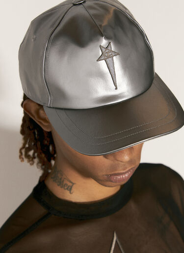 Rick Owens x Champion Metallic Baseball Cap Silver roc0157008