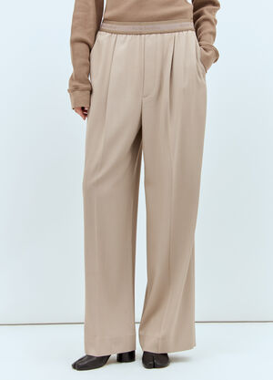 Sportmax Logo Waistband Tailored Pants Brown spx0258014