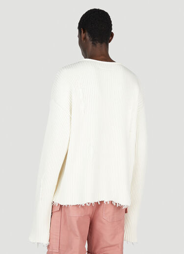 Frayed Sweater MM6 Maison Margiela Frayed Sweater White mmm0152007