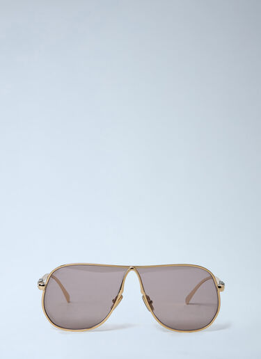 Miu Miu Logo Motif Sunglasses Gold lmu0262003