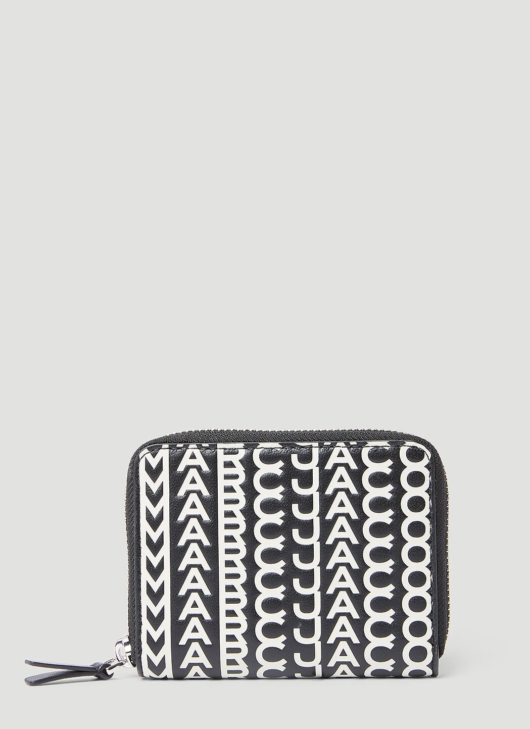 Marc Jacobs 字母花押皮革全拉链钱包 黑 mcj0255033