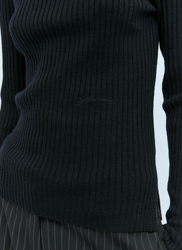 GANNI Open Back Wool Sweater Black gan0254012