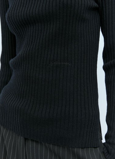 GANNI Open Back Wool Sweater Black gan0254012