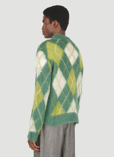 Marni Brushed Argyle Sweater Green mni0147008