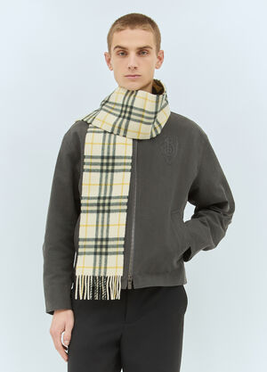Acne Studios Narrow Check Cashmere Scarf Grey acn0158026