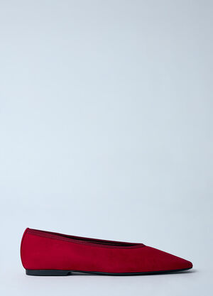 TOTEME Minimalist Suede Ballerina Flats Black tot0259014