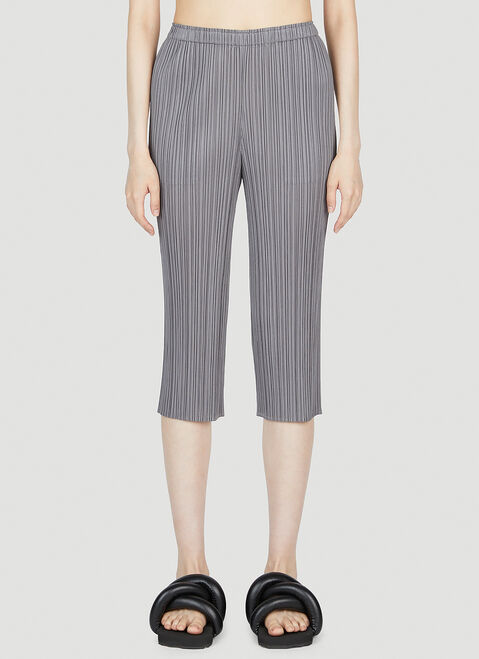 Pleats Please Issey Miyake 크롭 플리츠 팬츠 블랙 plp0254005