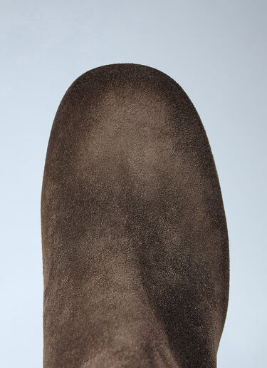 LN-CC® - Capasa Milano: Pointed-Toe Suede Ankle Boots - Brown Capasa Milano Pointed-Toe Suede Ankle Boots Brown cps0266009