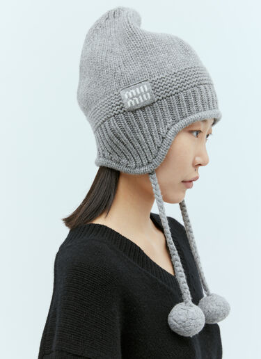Miu Miu Wool And Cashmere Beanie Grey miu0254047