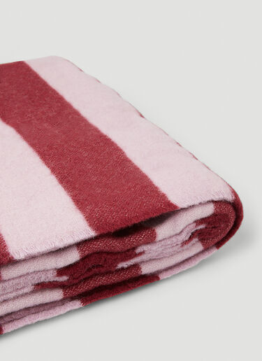 Striped Logo Patch Blanket Tekla Striped Logo Patch Blanket Red tek0351017