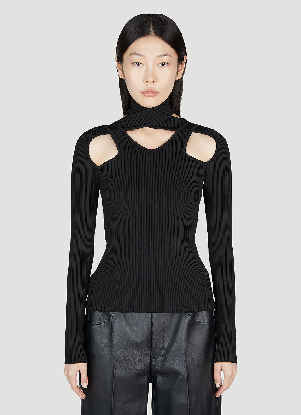 Coperni Cut-Out Knit Sweater Black cpn0251012