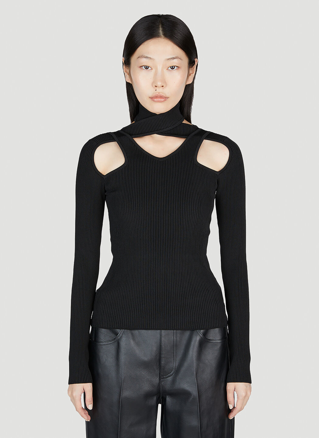 Coperni Cut Out Knit Sweater in Black fur Damen LN CC