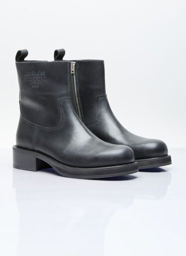 Acne Studios Leather Waxed Boots Black acn0156038