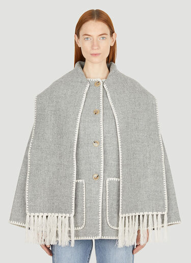 TOTEME Embroidered Scarf Jacket Grey tot0251022