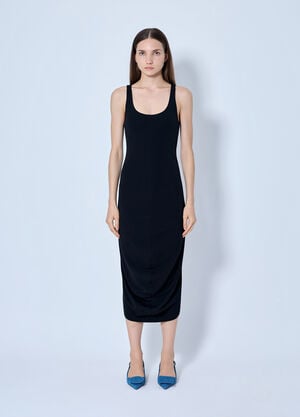 Jacquemus La Regata Draped Midi Dress Black jac0266017