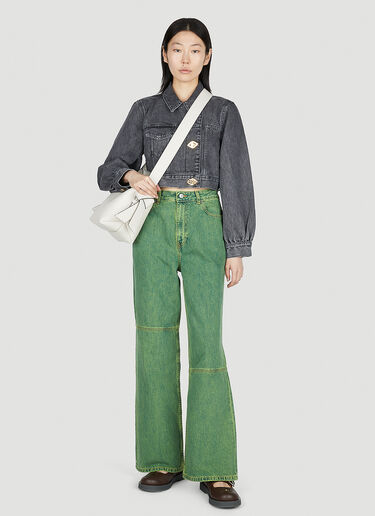 GANNI Cropped Denim Jacket Grey gan0252027