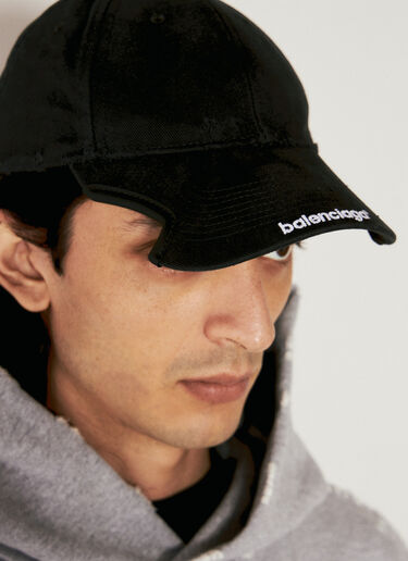 Balenciaga Cut-Out Baseball Cap Black bal0156017