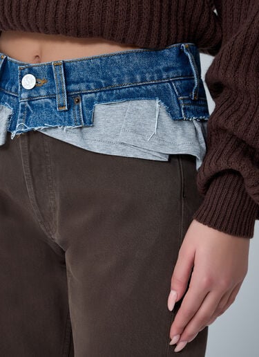 Contrast Waistband Jeans August Barron Contrast Waistband Jeans Brown all0262006