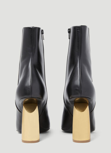 Dries Van Noten 그래픽 힐 가죽 부츠 블랙 dvn0253011