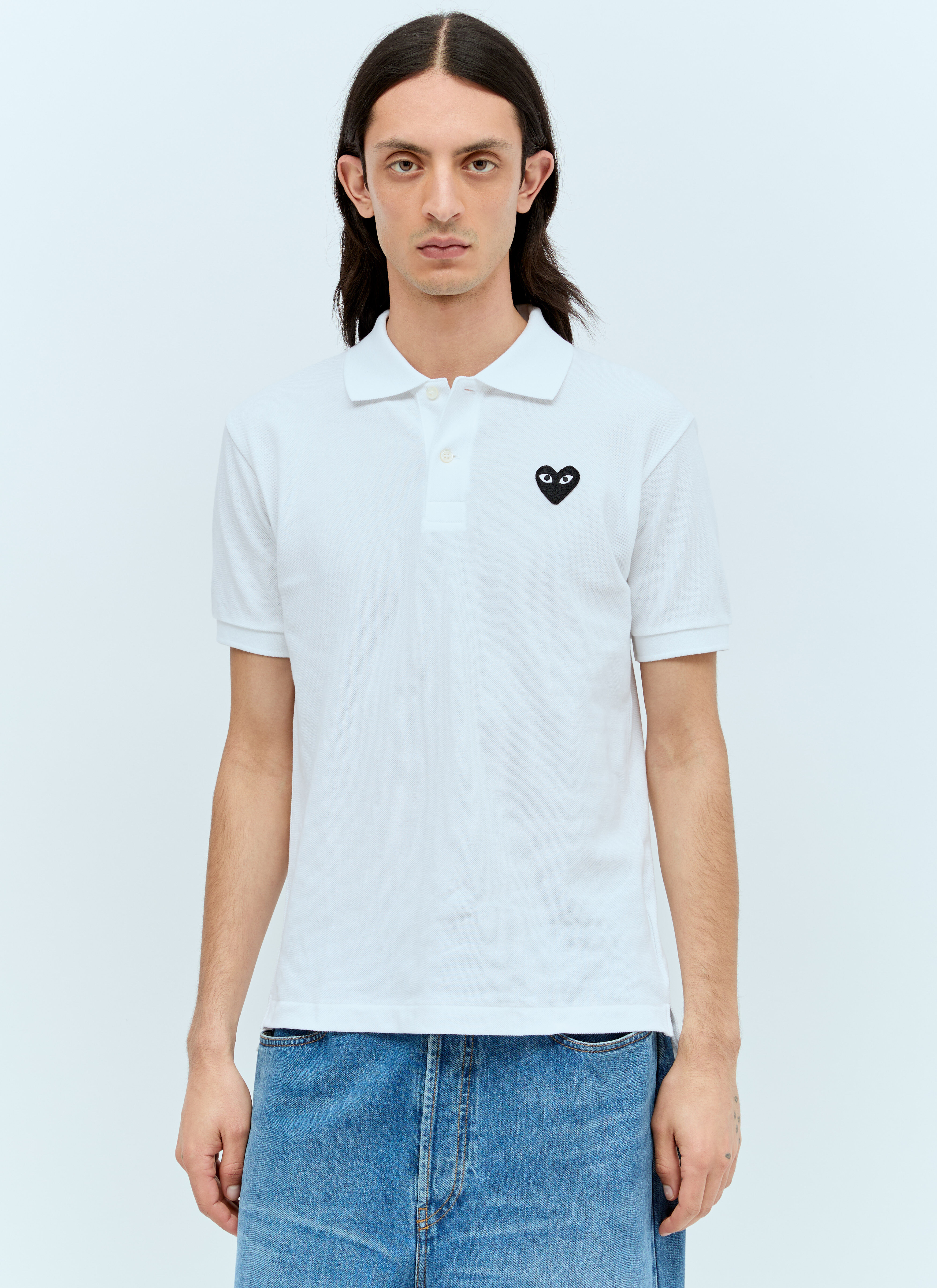 Comme des Garçons Homme Plus Logo Patch Polo Shirt White hpl0156005