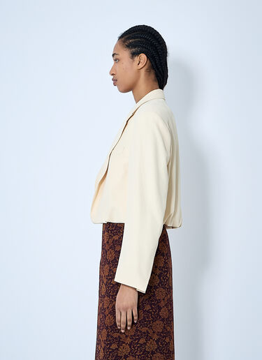Dries Van Noten Crop Single-Breasted Blazer Cream dvn0260003