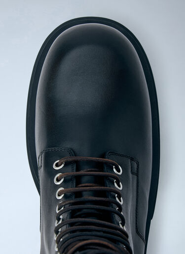 LN-CC® - Rick Owens: Bogun Lace Up Boots - Black Rick Owens Bogun Lace Up Boots Black ric0166018
