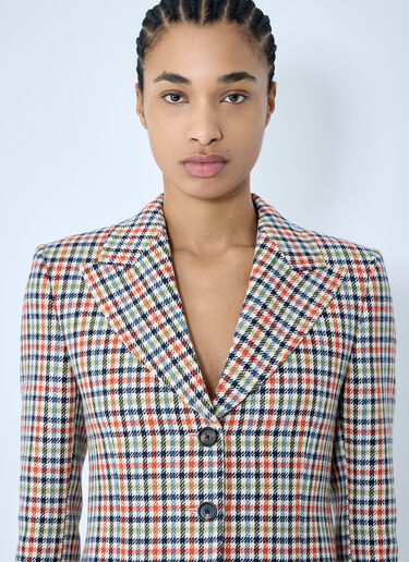 Chloé Tailored Check Wool Blazer Blue chl0259006