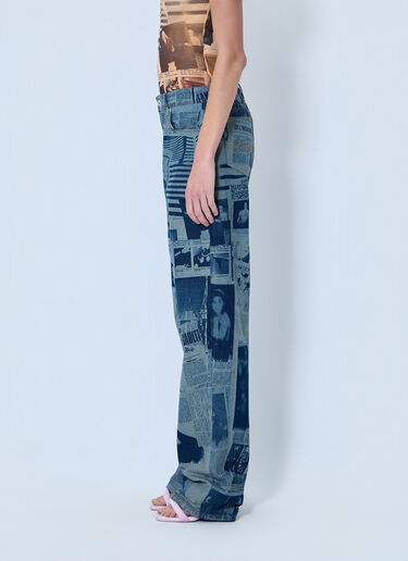 Jean Paul Gaultier Newspaper Print Jeans Blue jpg0264007