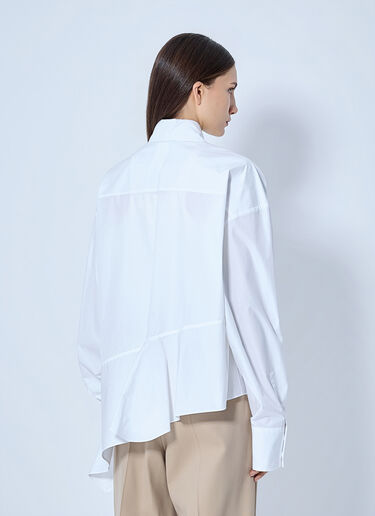 LN-CC® - Sportmax: Asymmetric Cotton Poplin Shirt - White Sportmax Asymmetric Cotton Poplin Shirt White spx0265025