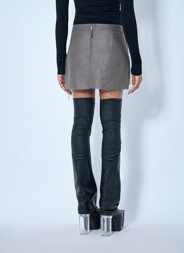 LN-CC® - Rick Owens: Fog Cutoff Mini Skirt - Grey Rick Owens Fog Cutoff Mini Skirt Grey ric0265017