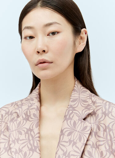 Dries Van Noten 프린트 실크 블레이저  핑크 dvn0256028