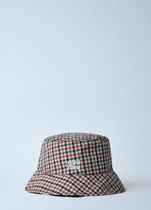 Miu Miu Vichy Bucket Hat Brown miu0259046