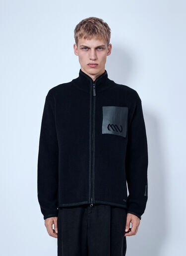 LN-CC® - Massimo Osti Studio: Zip-Up Jacket with Chest Patch - Black Massimo Osti Studio Zip-Up Jacket with Chest Patch Black mao0166004