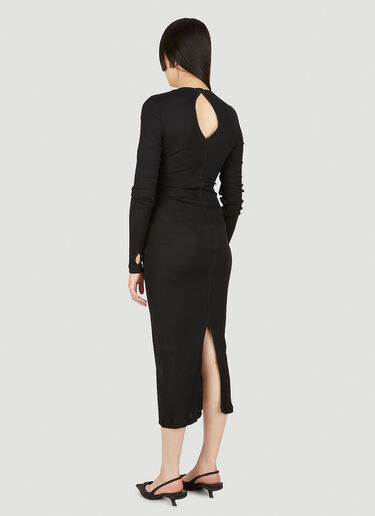 Helmut Lang Slash Cut-Out Mid Length Dress Black hlm0249009